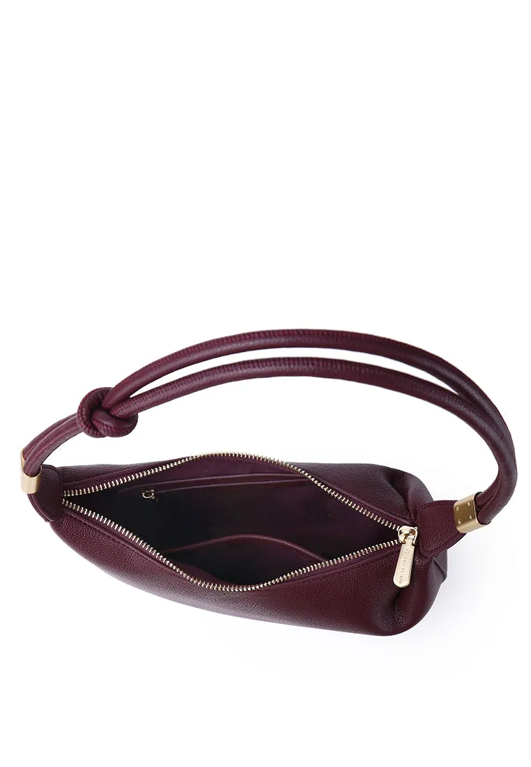 Nadia Knotted Shoulder Bag (Maroon)