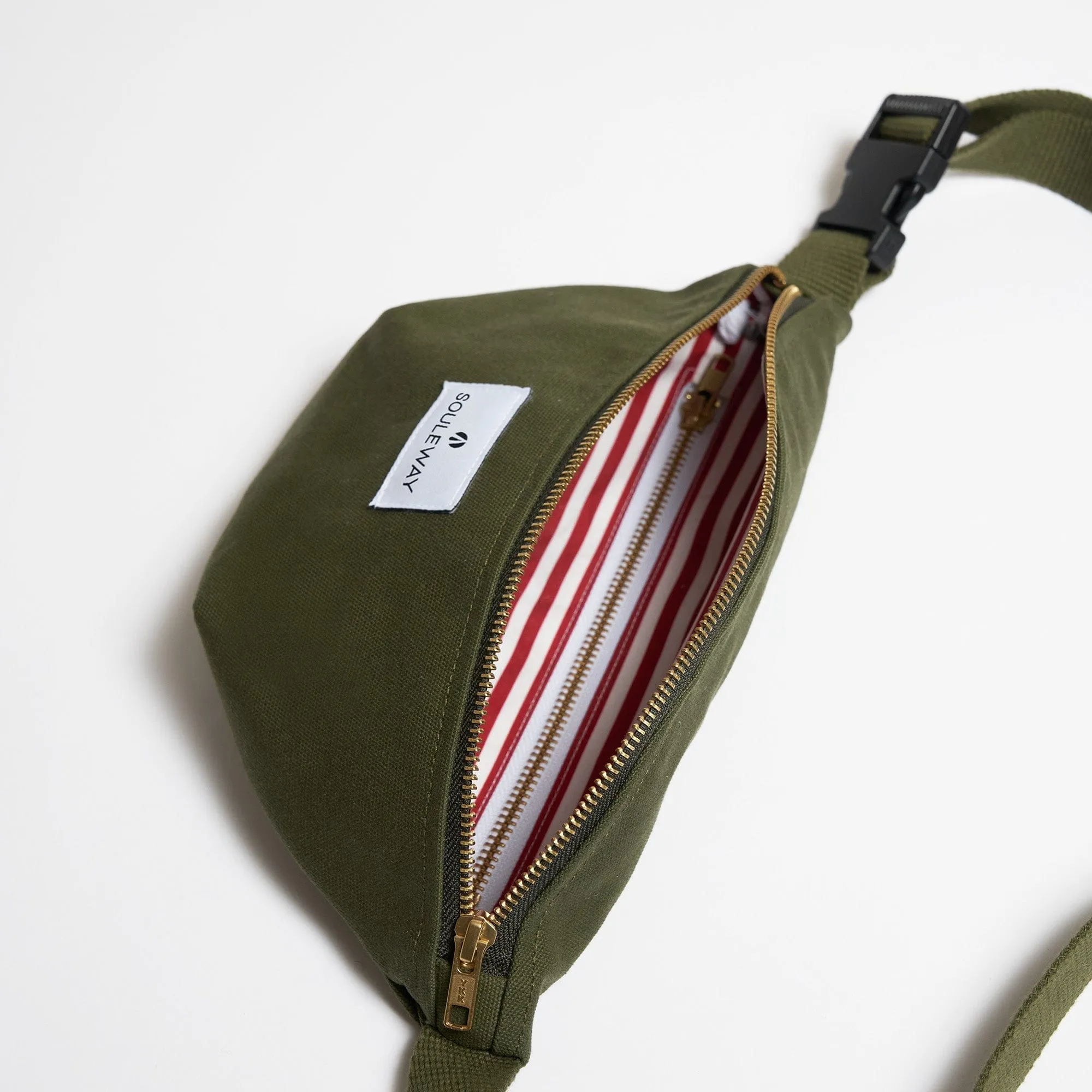 Natural Cotton Canvas Bum Bag | Dark Olive