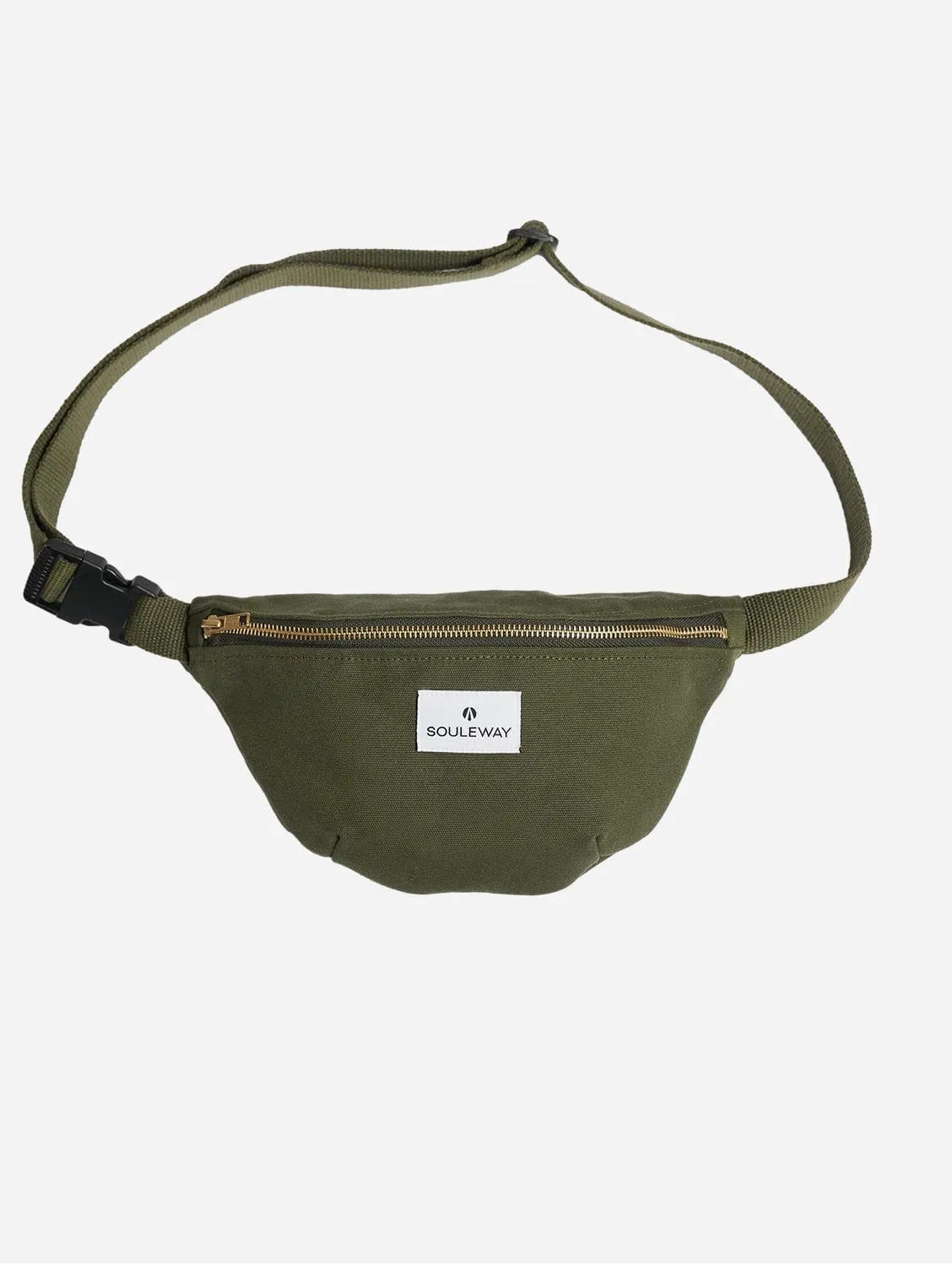 Natural Cotton Canvas Bum Bag | Dark Olive