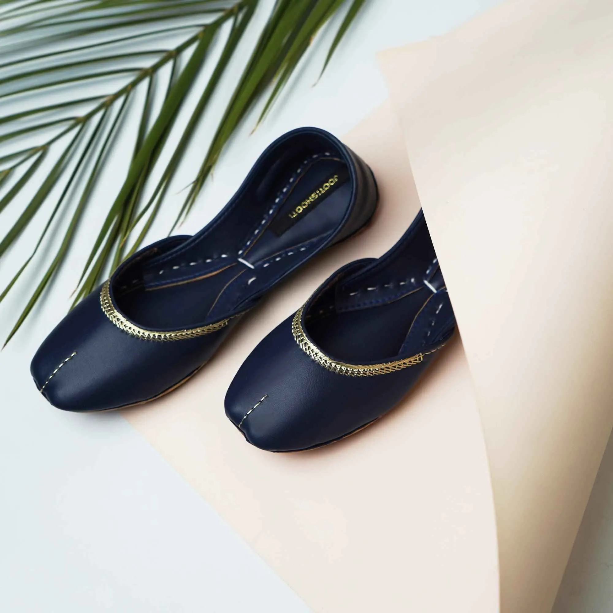 Navy Blue Zari Khussa