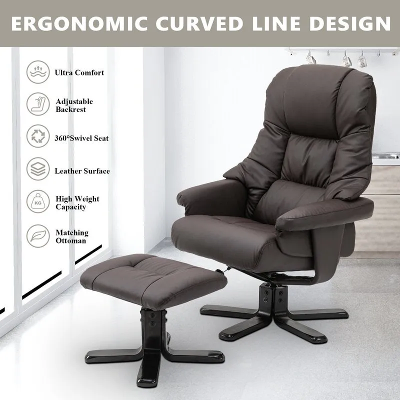 New in box! Wayfair Dark Brown Ultra Soft PU Leather Massage Recliner Chair W/Ottoman & Remote by Winston Porter! Retail $560 w/tax!