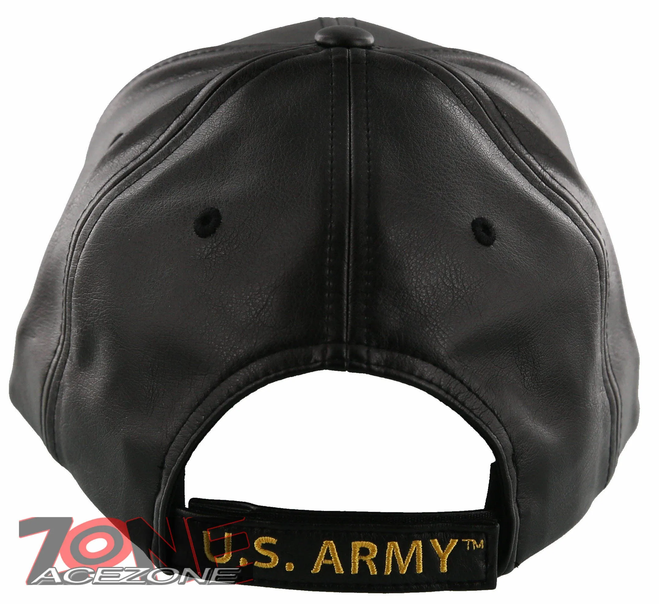 NEW! US ARMY BIG FAUX LEATHER BALL CAP HAT BLACK