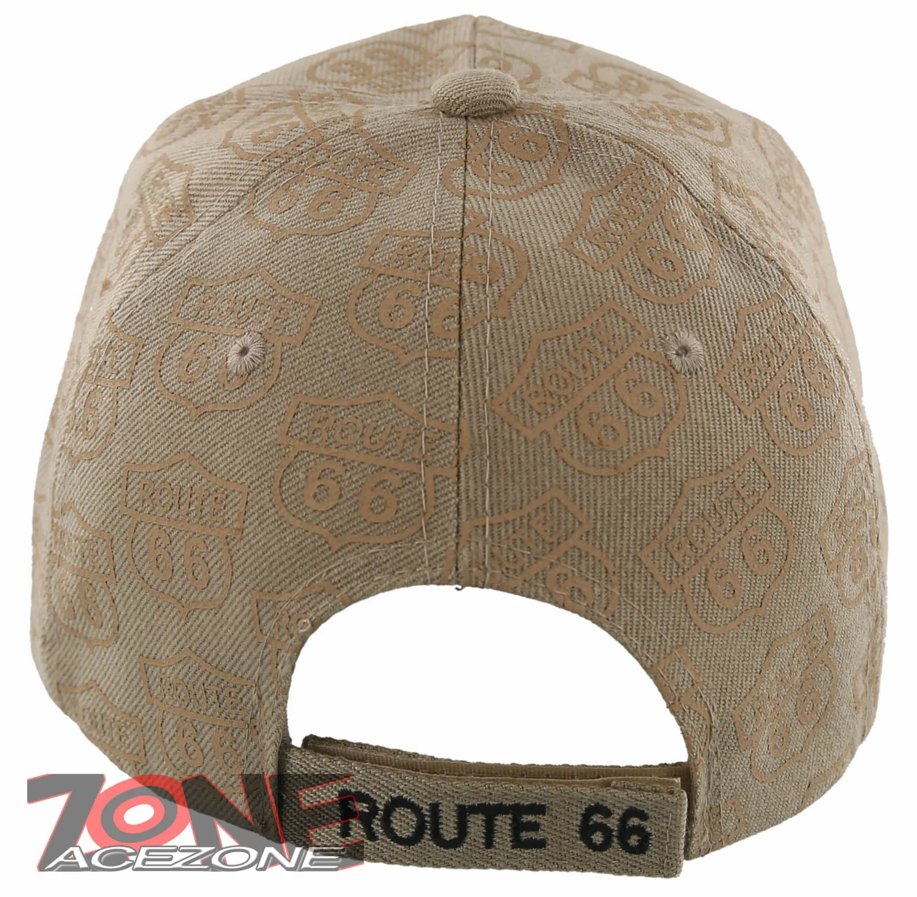 NEW! US ROUTE 66 THE MOTHER ROAD USA FAUX LEATHER BALL CAP HAT TAN