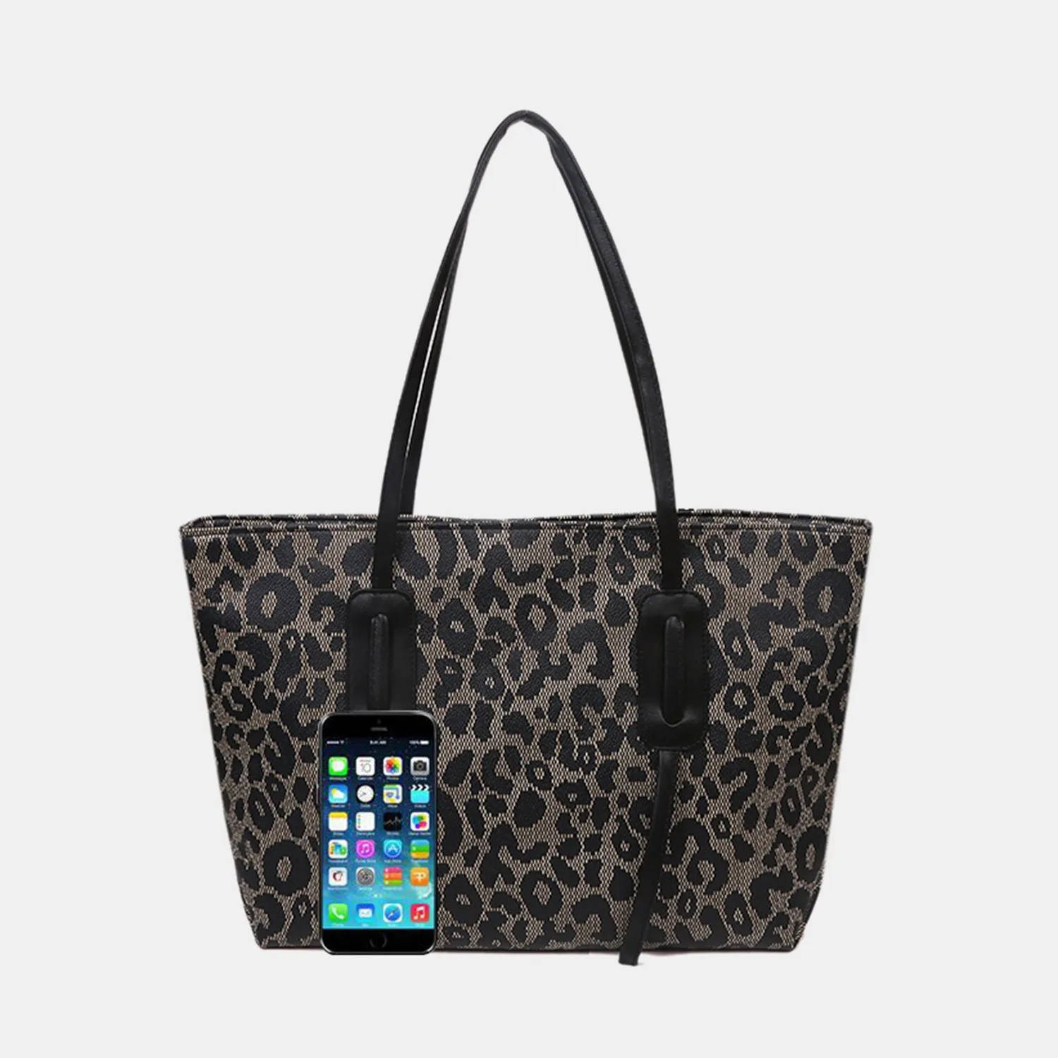Nichole PU Leather Leopard Tote Bag