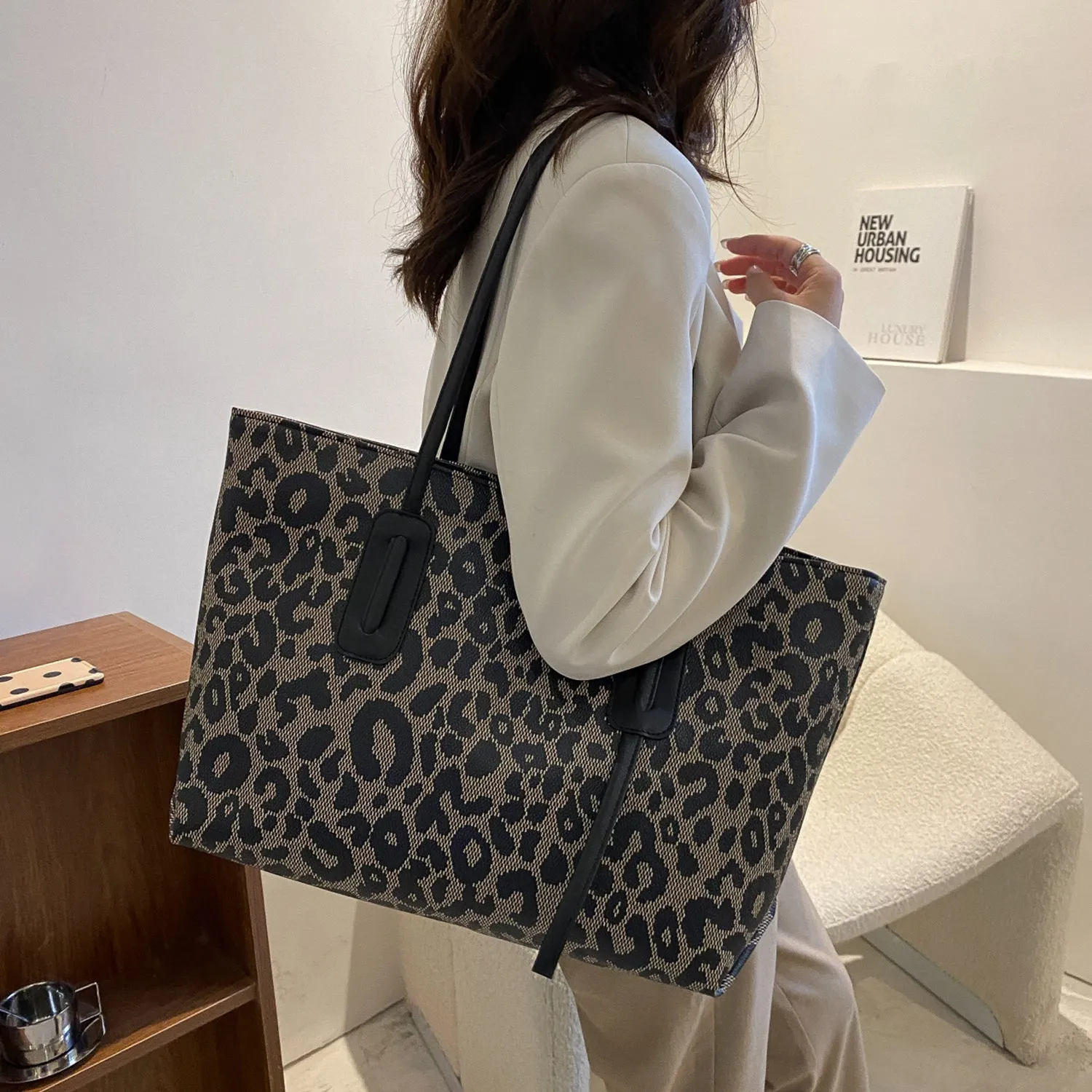 Nichole PU Leather Leopard Tote Bag