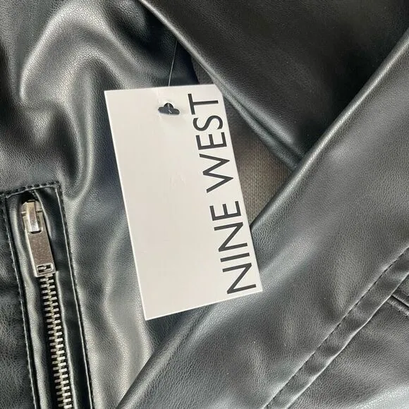 Nine West motorcycle black faux jacket
