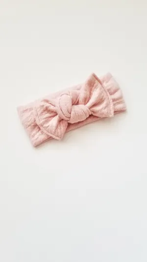 Nola Bow Headband - Blush Pink