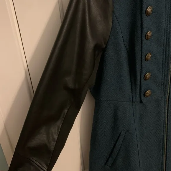 NWOT Torrid Military Zip-Front Coat, Teal and Black, women’s size 1 (14/16)
