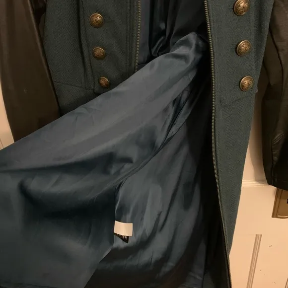 NWOT Torrid Military Zip-Front Coat, Teal and Black, women’s size 1 (14/16)