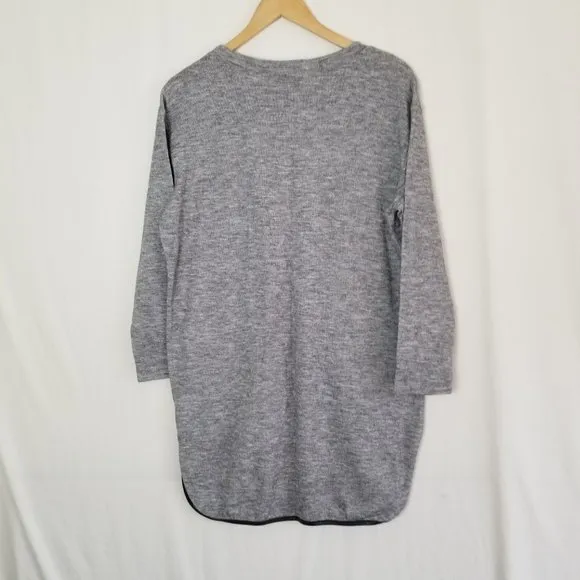 NWT NEW Feeling faux leather trim sweater dress with pockets size Medium (122)