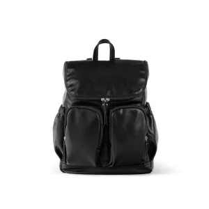 OiOi Signature Vegan Leather Nappy Backpack - Black Dimple