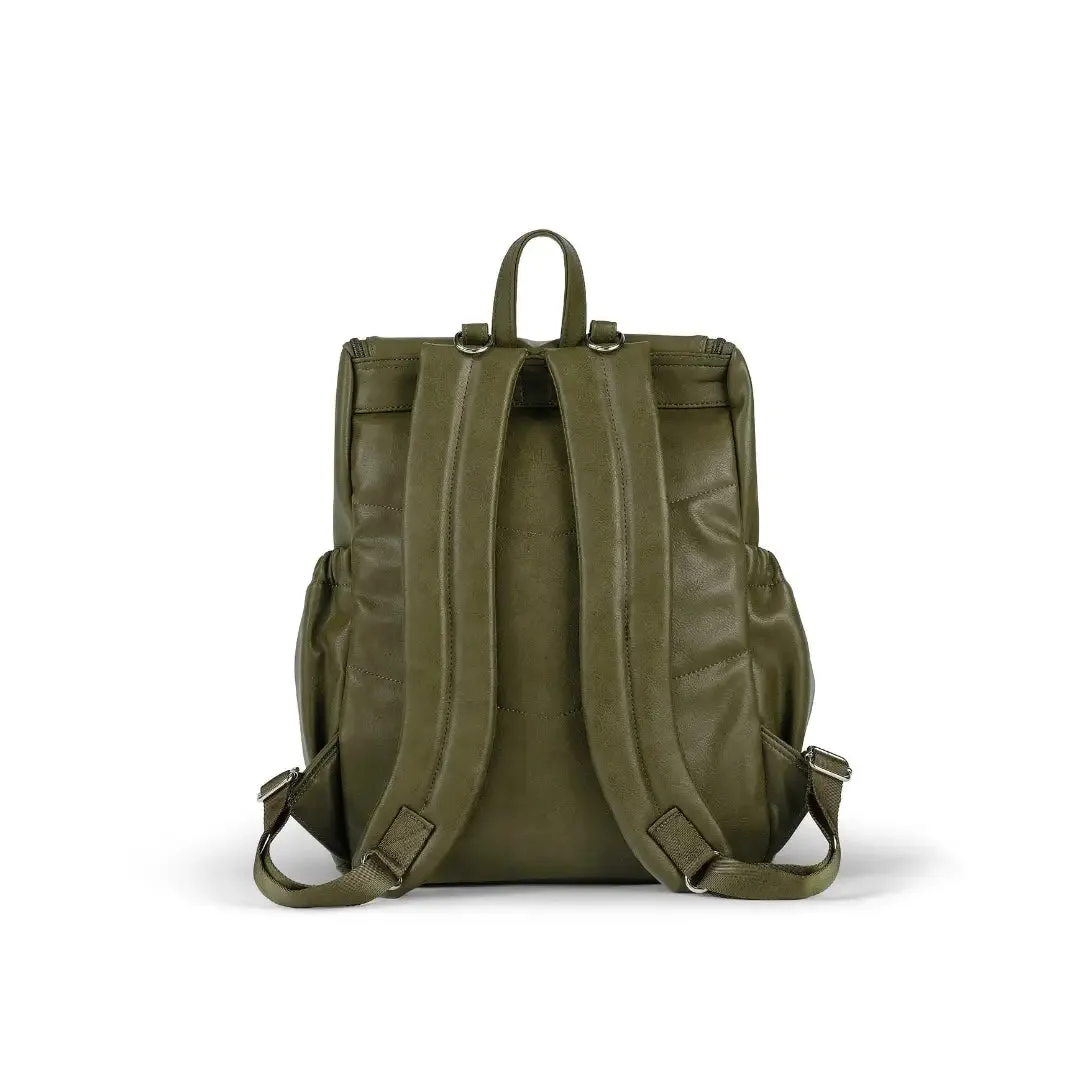 OiOi Signature Vegan Leather Nappy Backpack - Olive