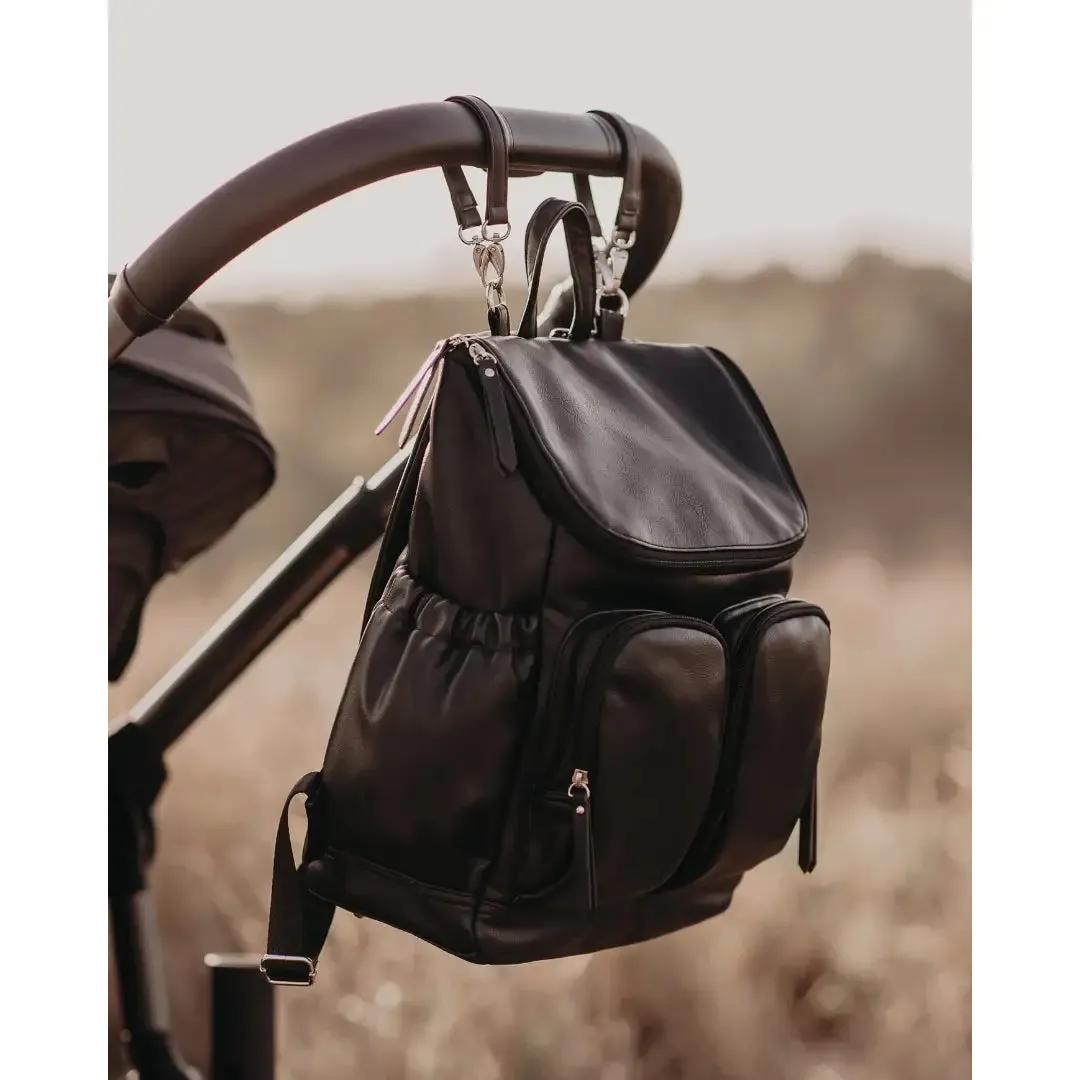 OiOi Signature Vegan Leather Nappy Backpack - Olive