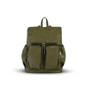 OiOi Signature Vegan Leather Nappy Backpack - Olive