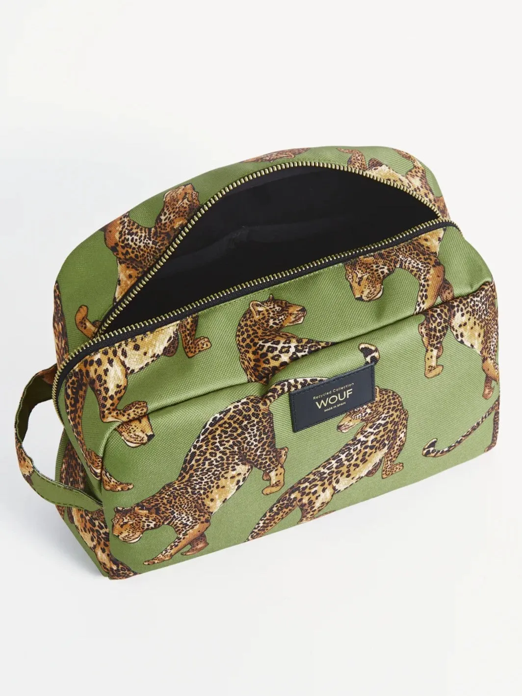 Olive Leopard Large Toiletry Bag