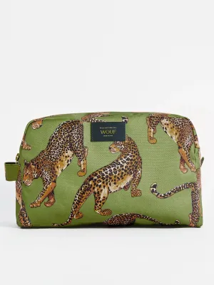 Olive Leopard Large Toiletry Bag