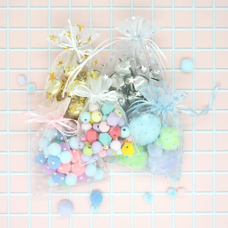 ORGANZA BAG 17X12.5CM SILVER STAR 3PC
