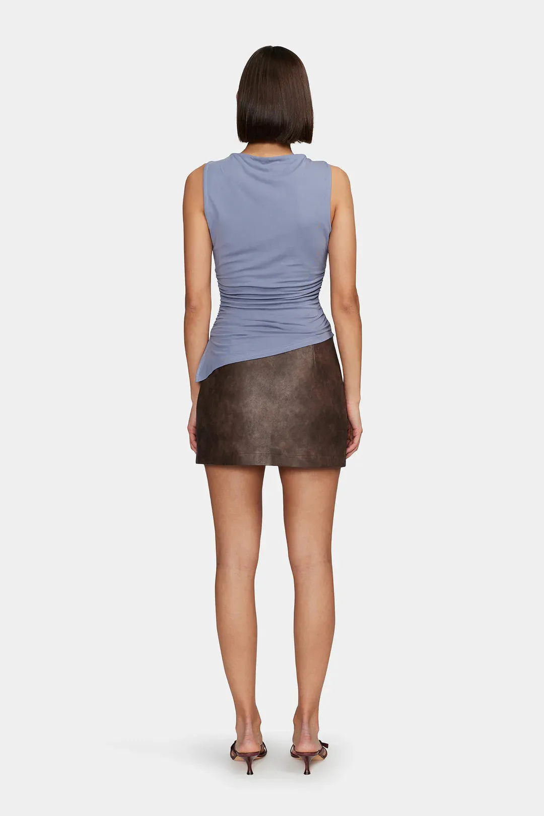 Ownley Robbie PU Mini Skirt - Chocolate