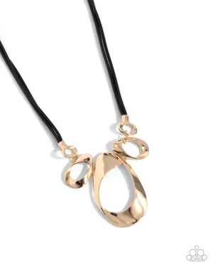 Paparazzi Apprehensive Accent - Gold Necklace