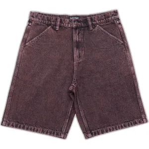 Passport Workers Club Denim Short Over-Dyed Wine