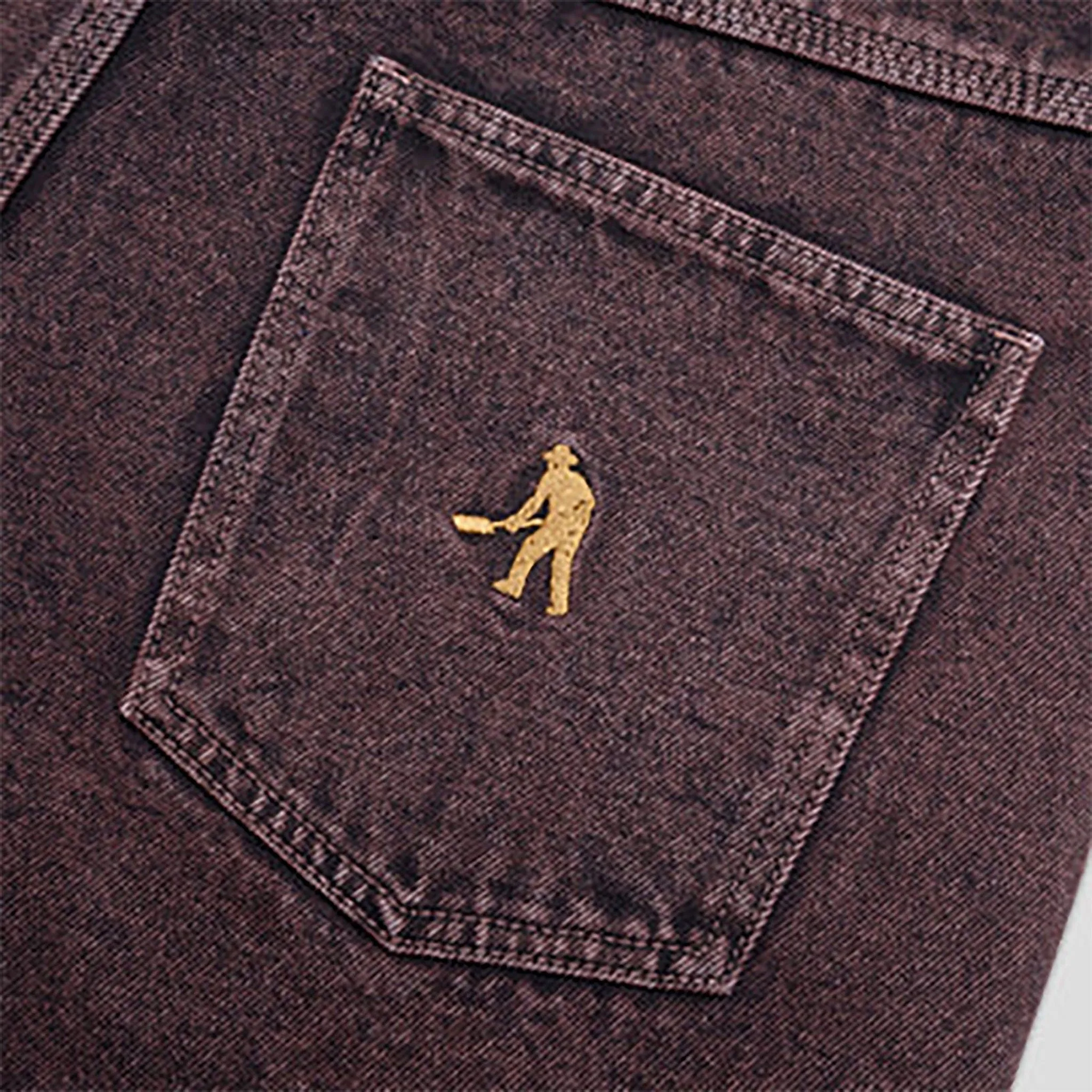 Passport Workers Club Denim Short Over-Dyed Wine