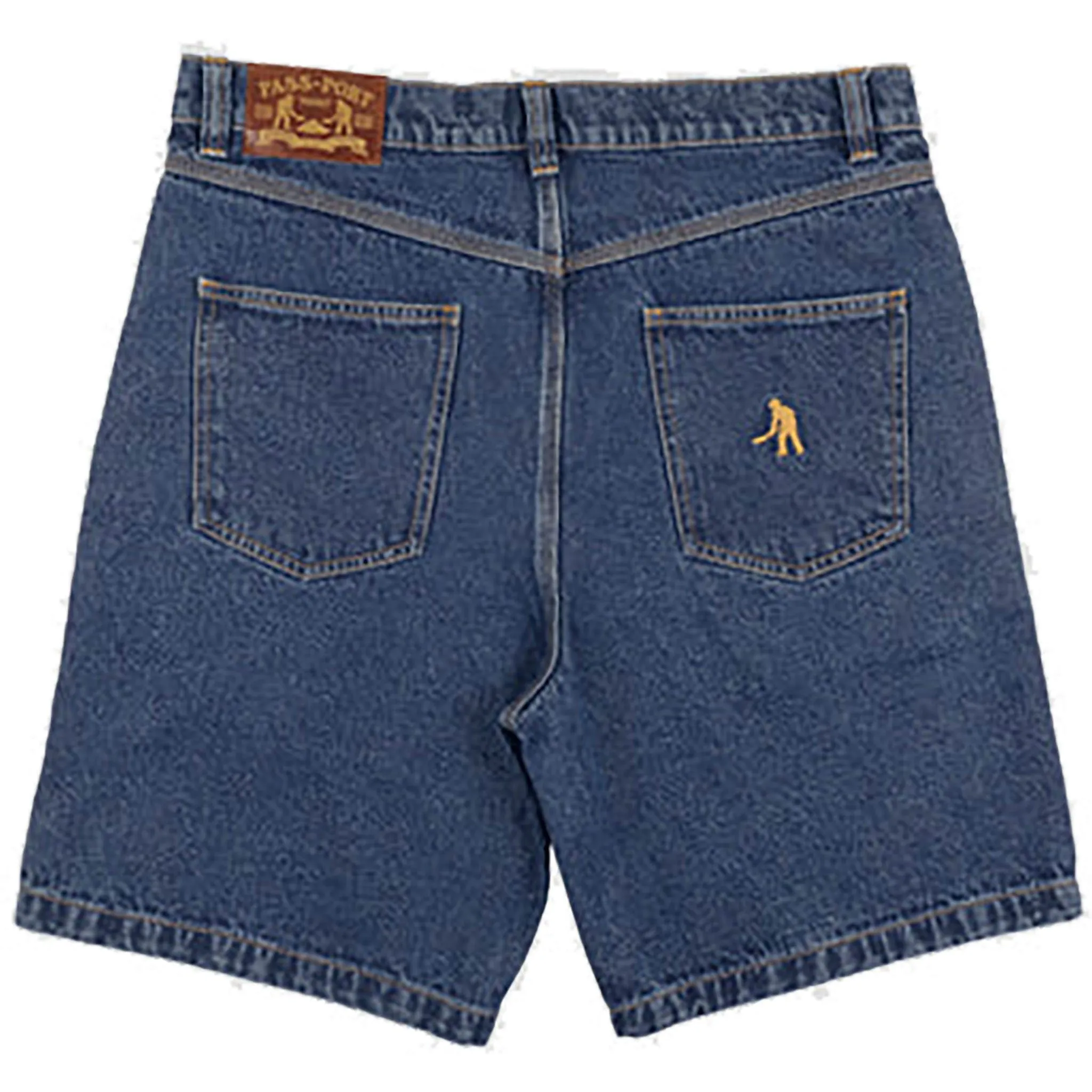 Passport Workers Club Denim Short Washed Dark Indigo