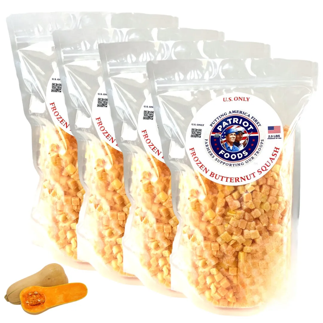 Patriot Foods Frozen U.S. Butternut Squash 1 Lb. 4 Servings per pound