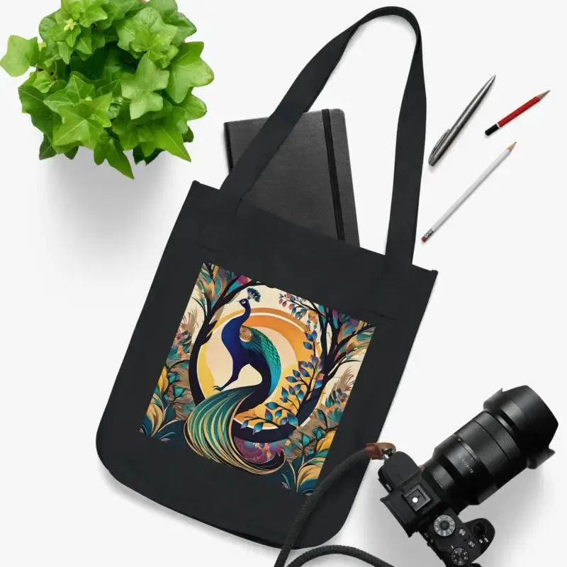 Peacock Organic Tote Bag for Eco Vibes