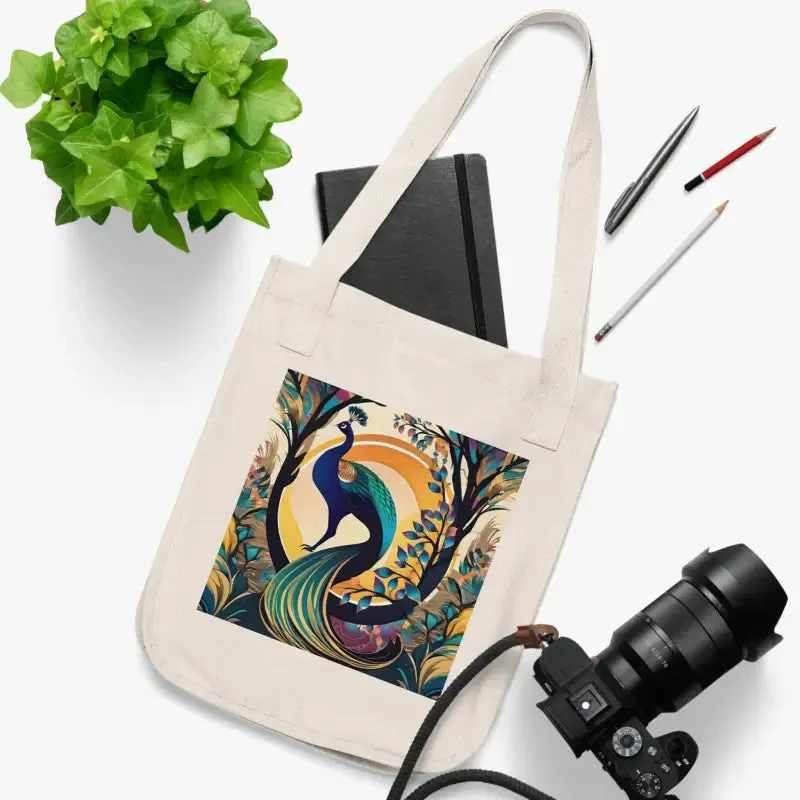 Peacock Organic Tote Bag for Eco Vibes