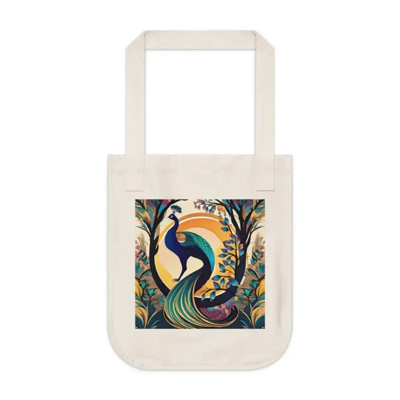 Peacock Organic Tote Bag for Eco Vibes