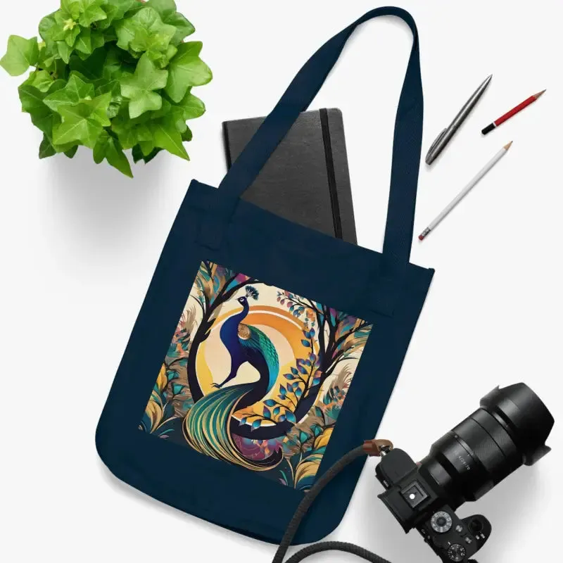 Peacock Organic Tote Bag for Eco Vibes