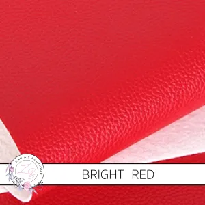 Pebble Grain Faux Leather | Bright Red Litchi Hair Bow Craft Fabric Sheets