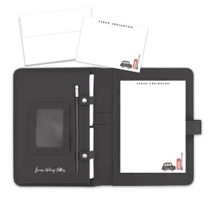 Personalised London Icon Letter & Card Writing Stationery Gift Set with Organiser