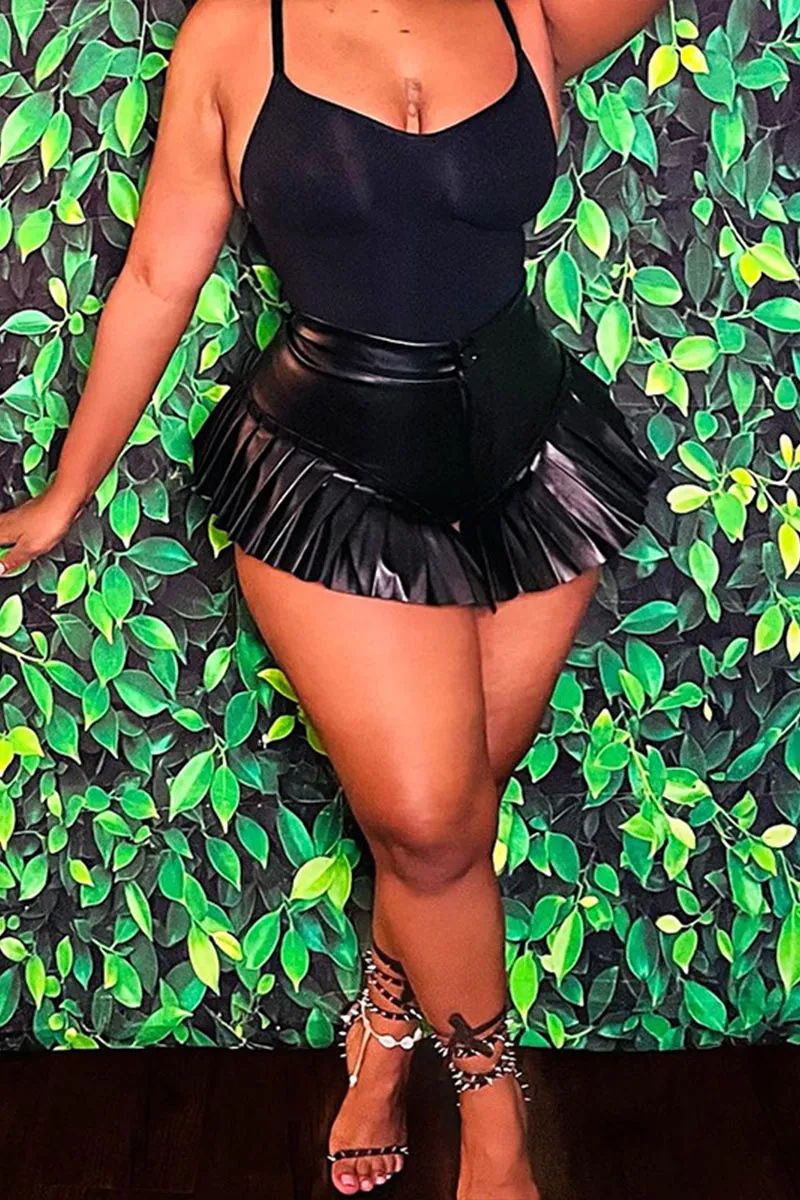 PH0175 Vegan Leather Shorts
