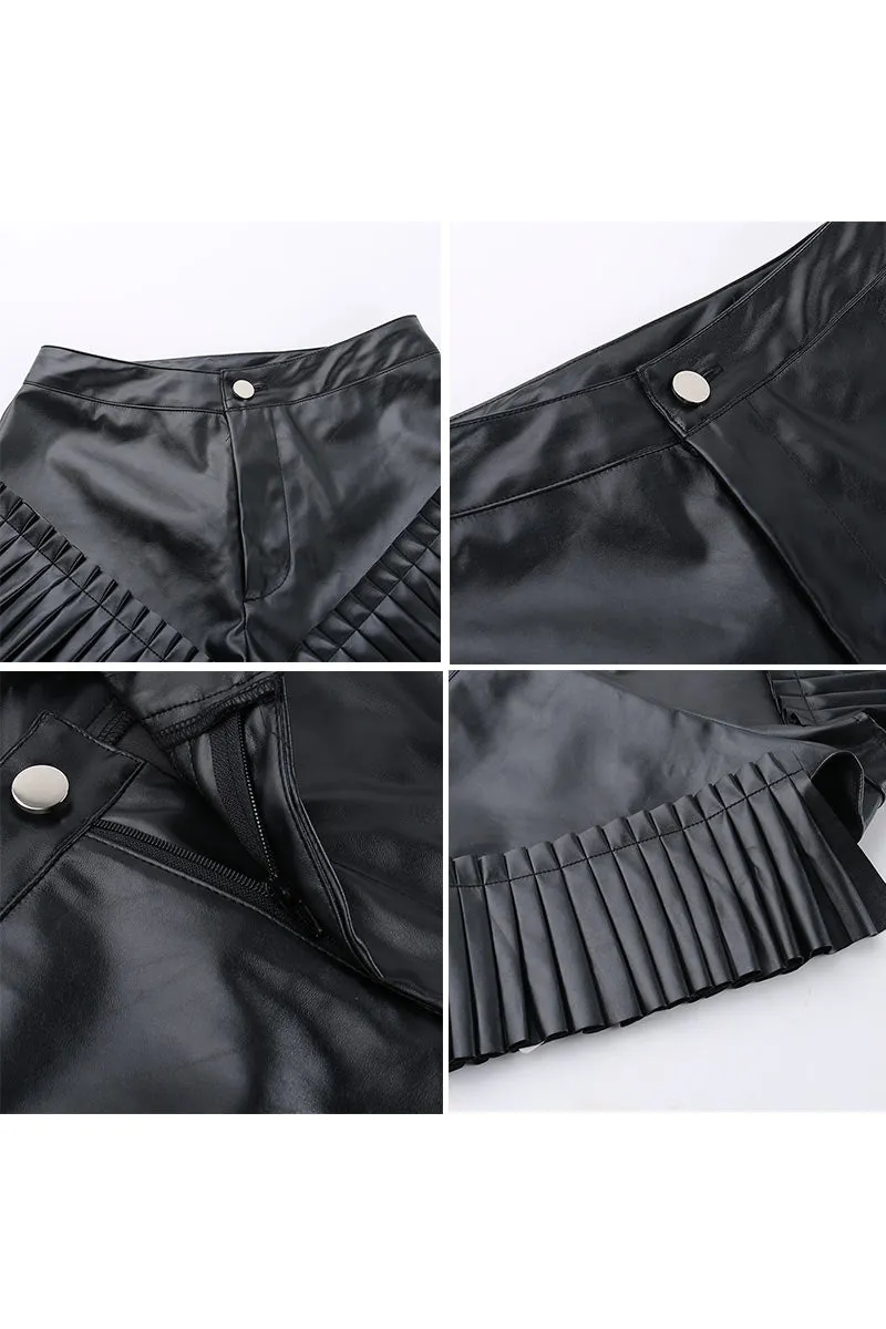 PH0175 Vegan Leather Shorts