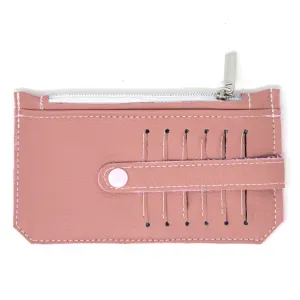 Pink Faux Leather Slim Purse