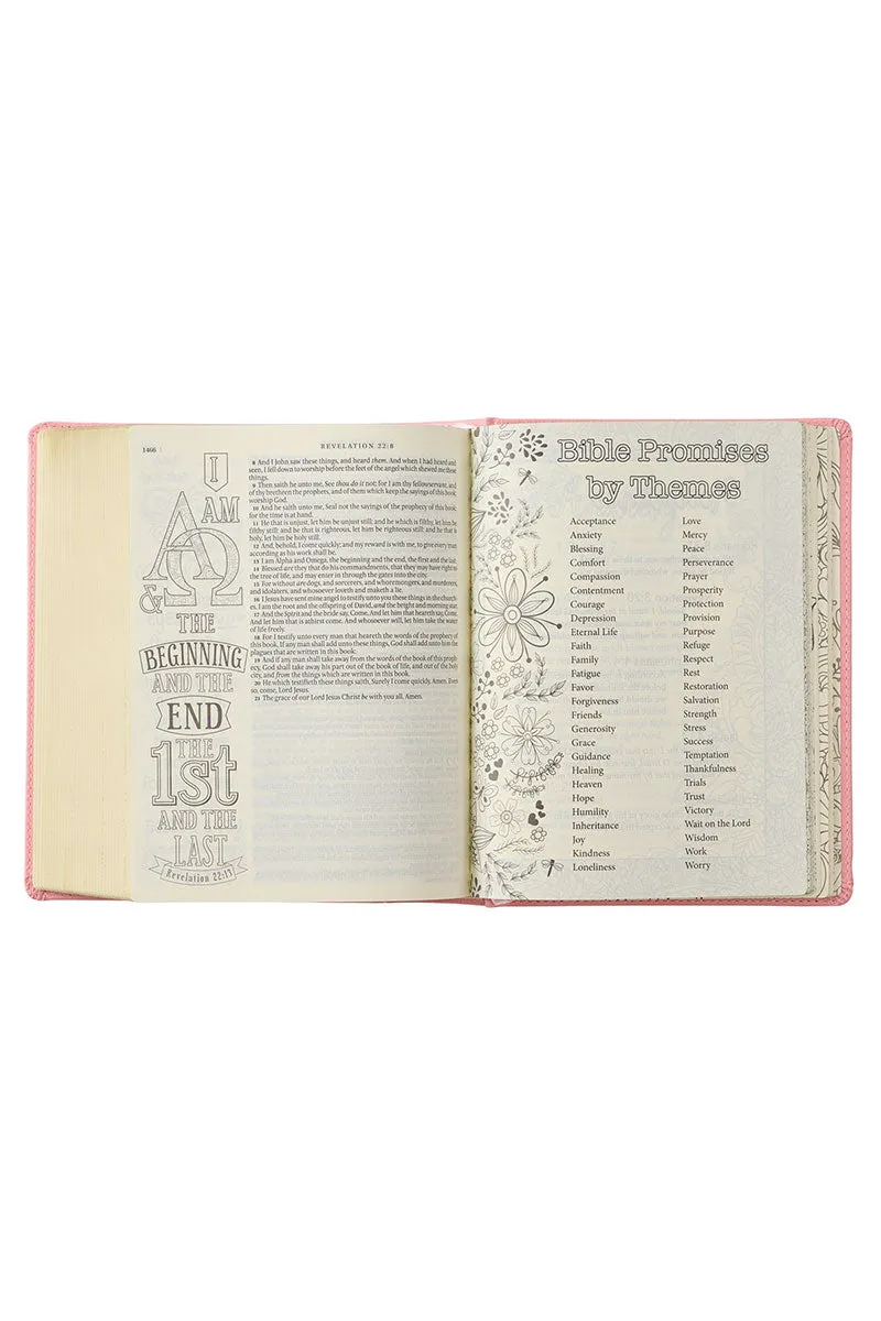 Pink Floral Faux Leather KJV My Promise Bible