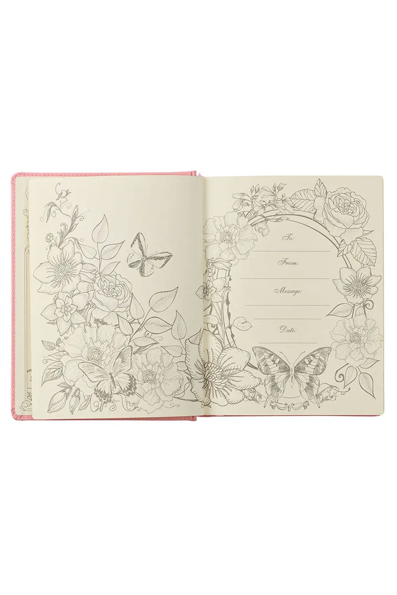 Pink Floral Faux Leather KJV My Promise Bible