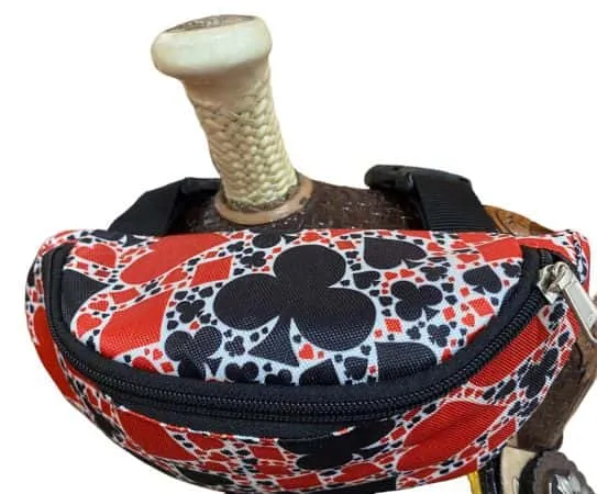 Playing Card Suits Insulated Nylon Saddle Pouch