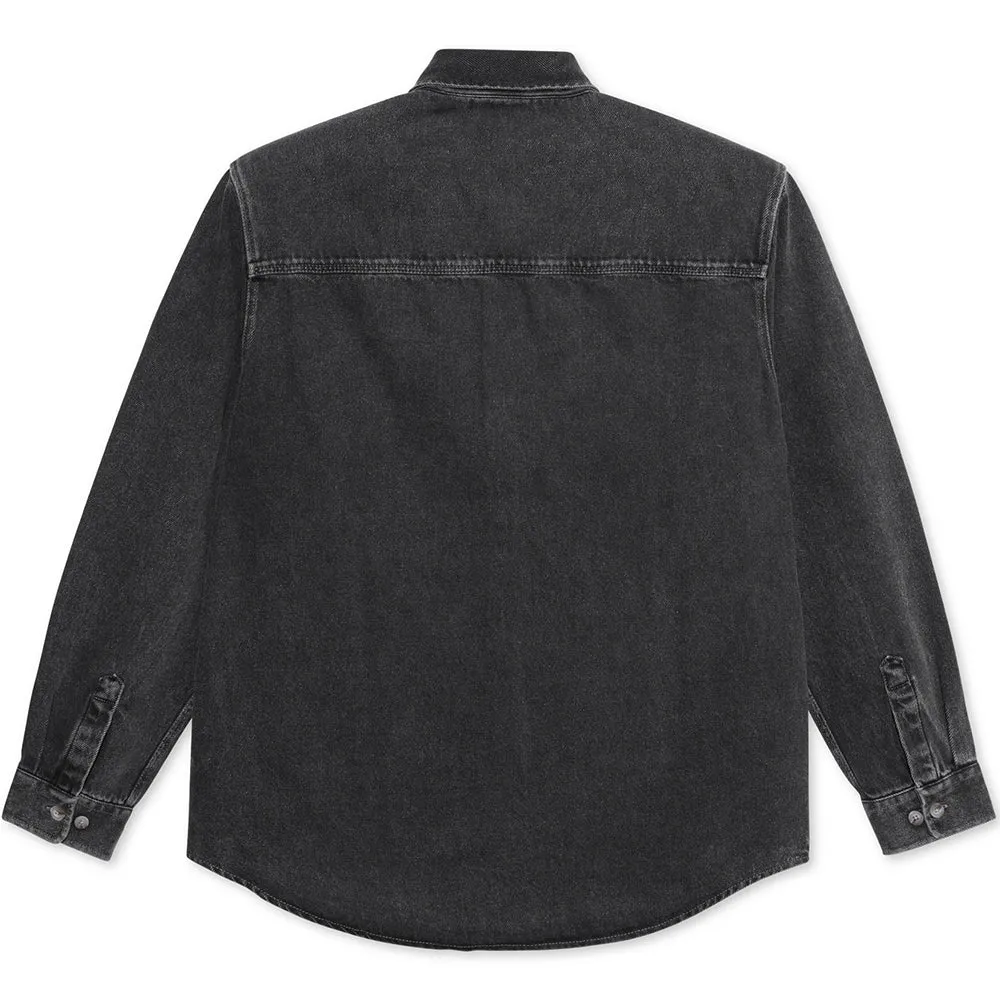 Polar Skate Co Denim Mike Long Sleeve Shirt Silver Black