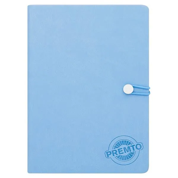 Premto - A5 192 Page Hardcover Pu Notebook With Elastic - Cornflower Blue