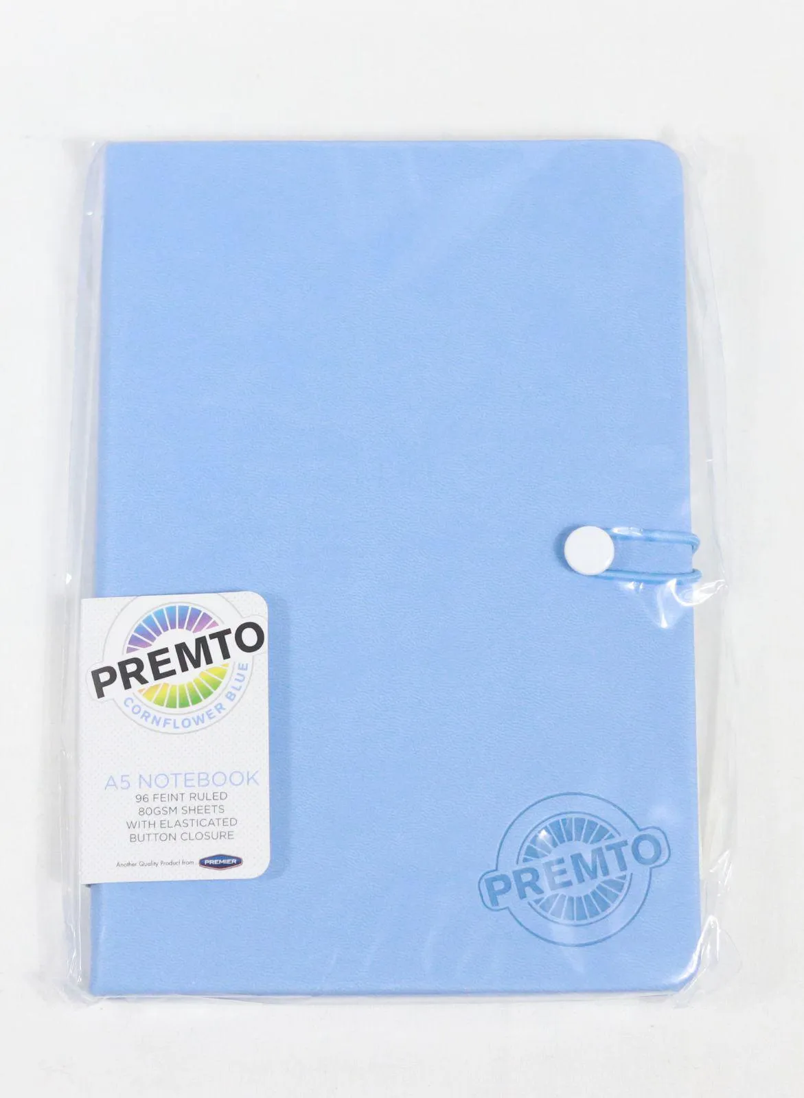 Premto - A5 192 Page Hardcover Pu Notebook With Elastic - Cornflower Blue