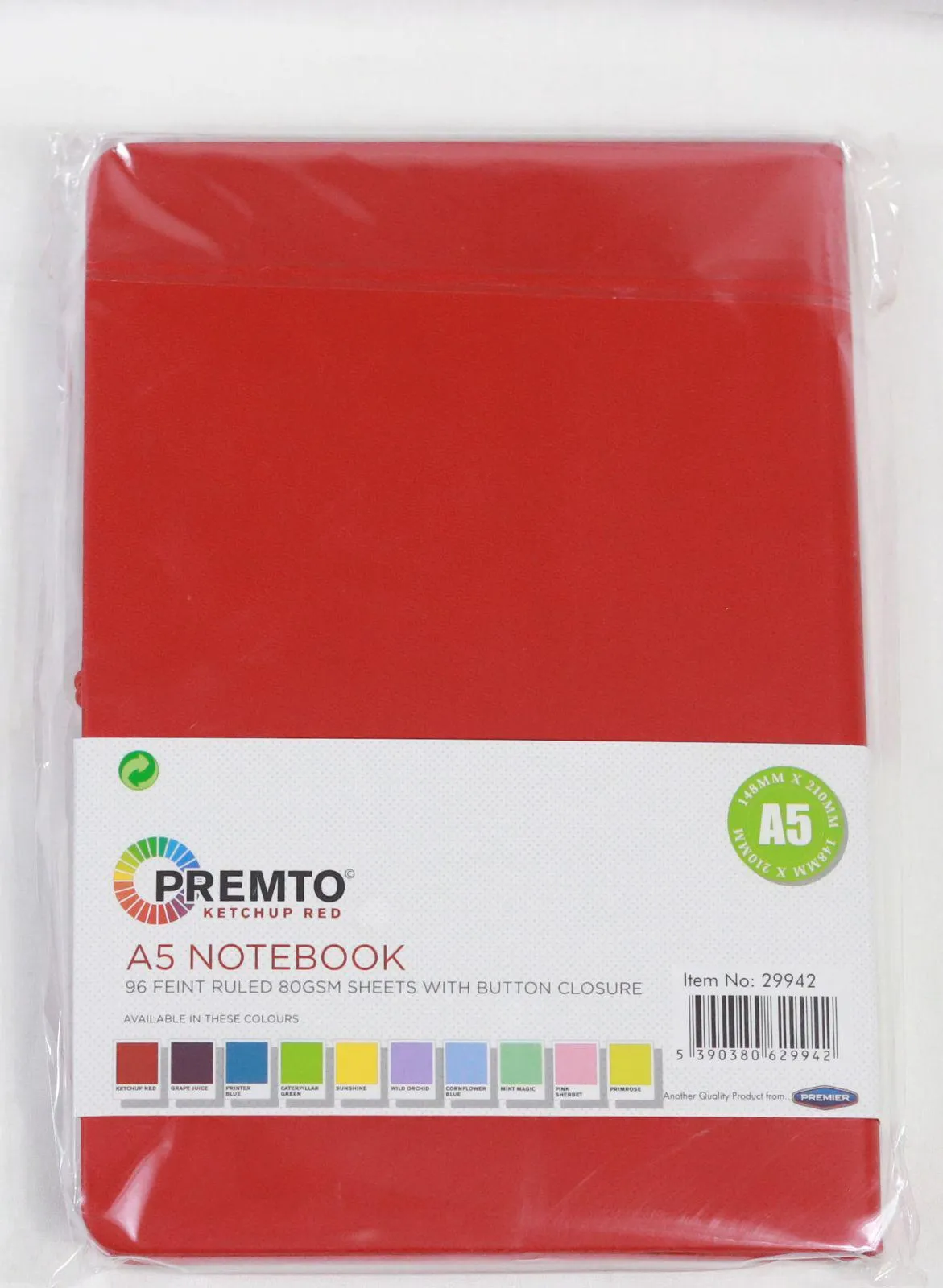 Premto - A5 192 Page Hardcover Pu Notebook With Elastic - Ketchup Red