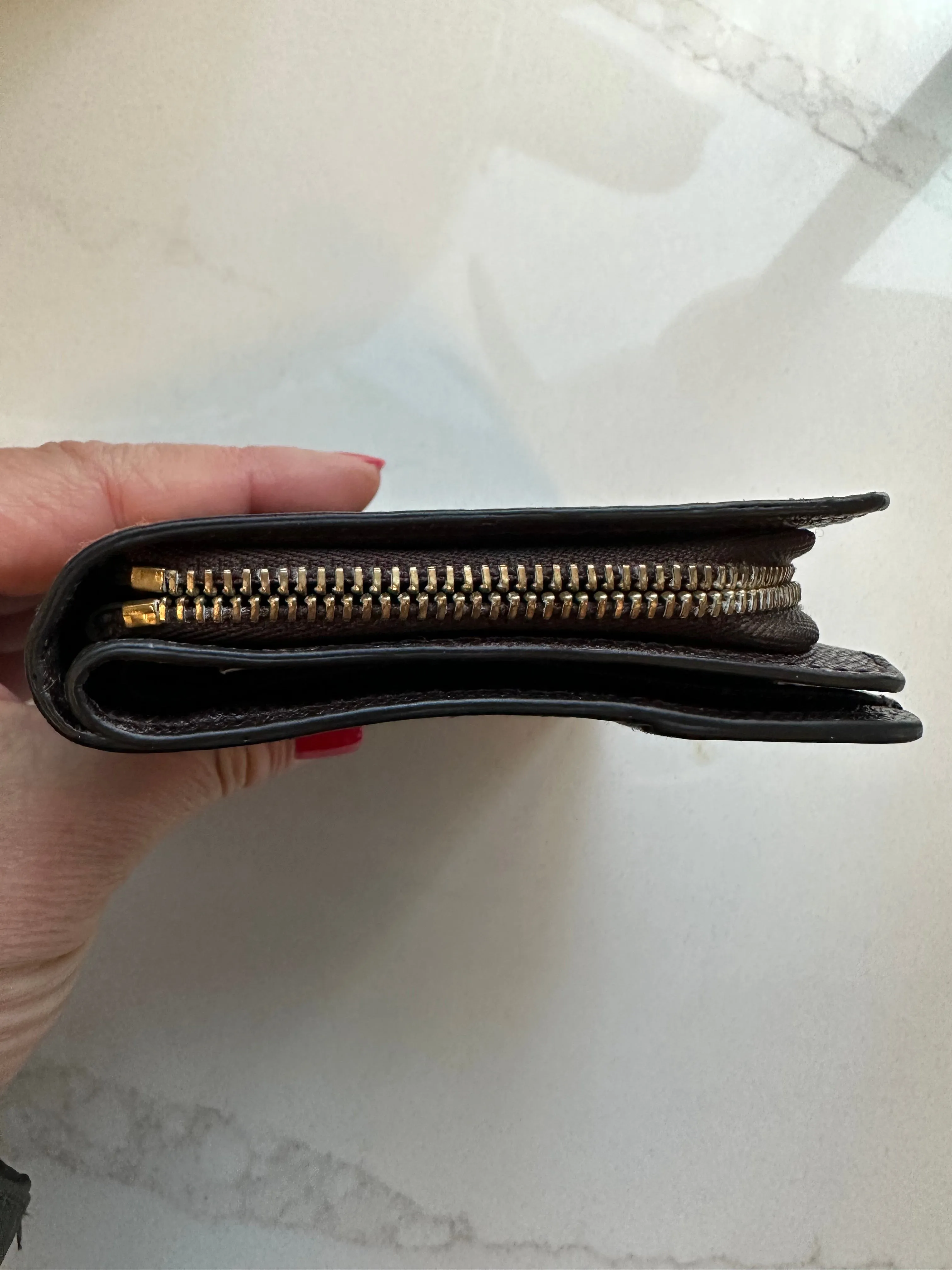 PREOWNED Authentic Louis Vuitton French Wallet (Damier Ebene Canvas)