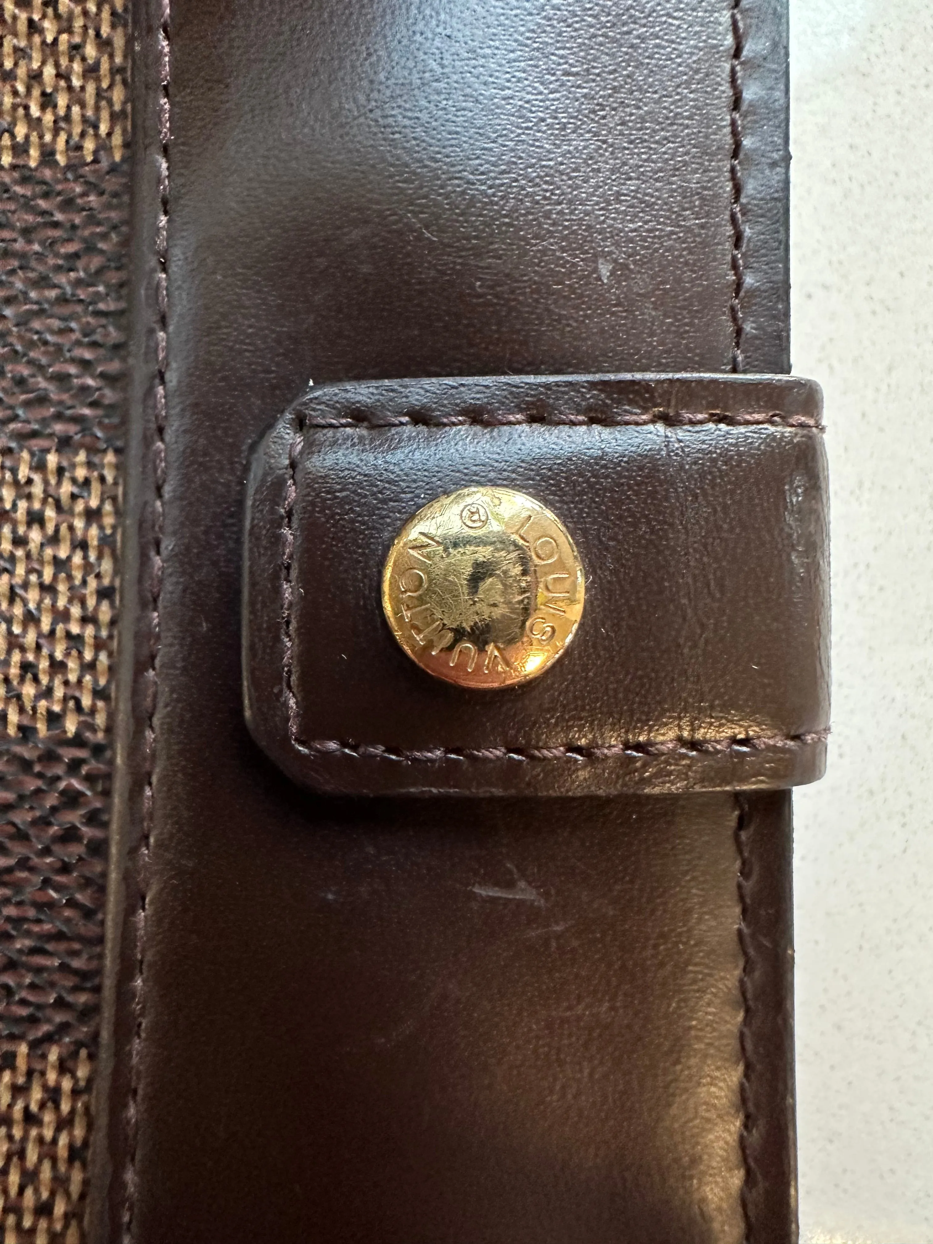 PREOWNED Authentic Louis Vuitton French Wallet (Damier Ebene Canvas)