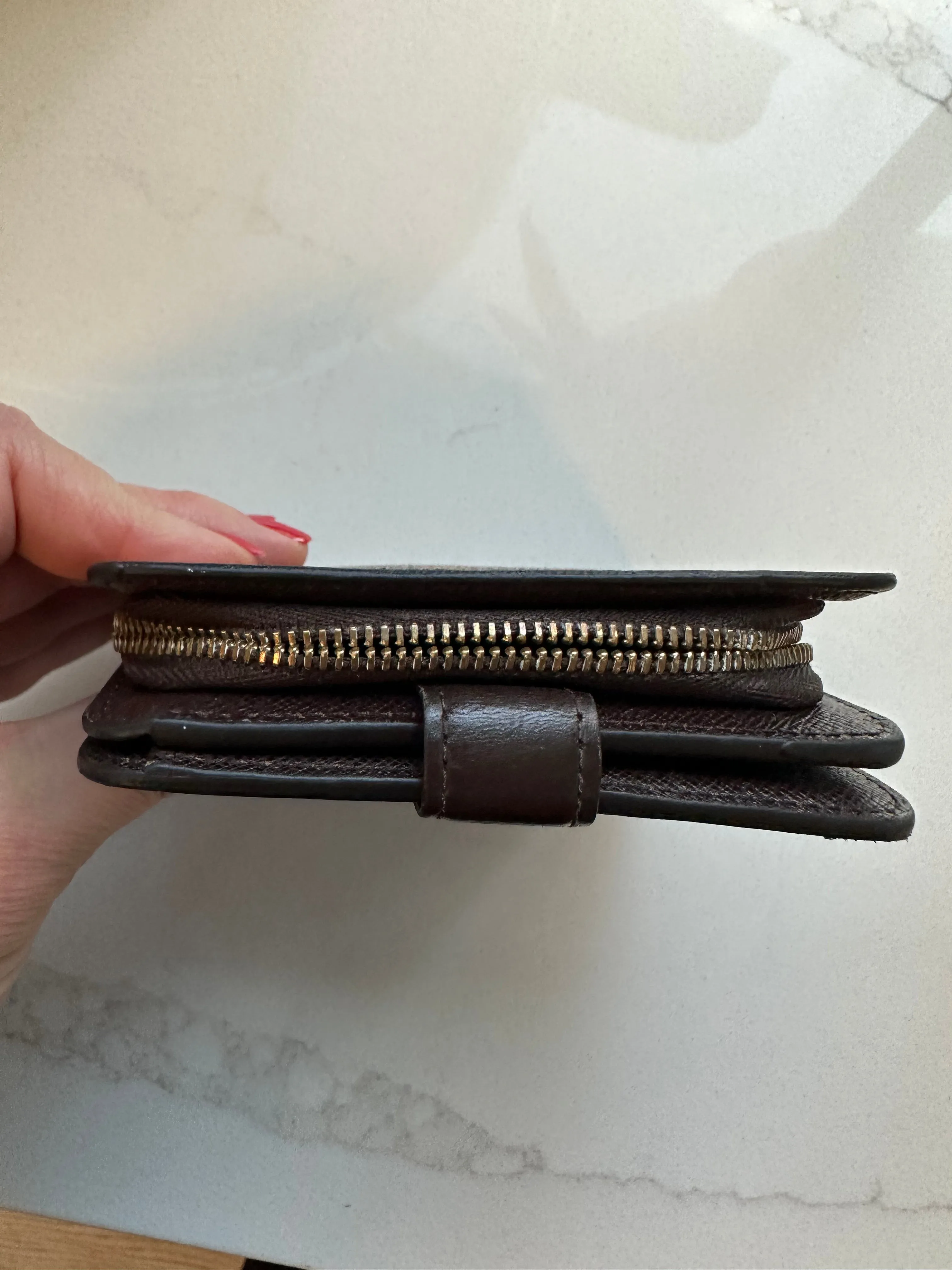 PREOWNED Authentic Louis Vuitton French Wallet (Damier Ebene Canvas)