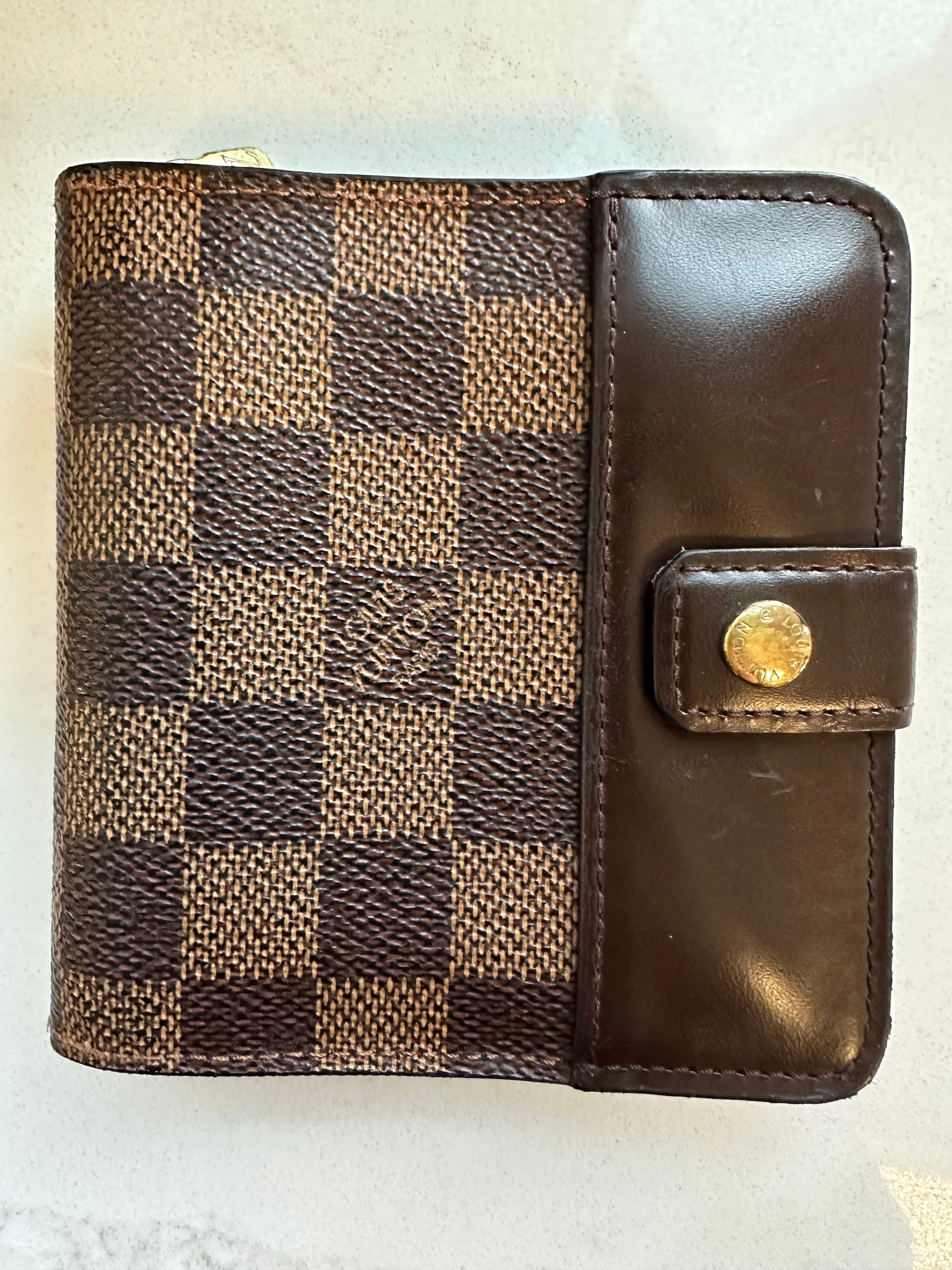 PREOWNED Authentic Louis Vuitton French Wallet (Damier Ebene Canvas)