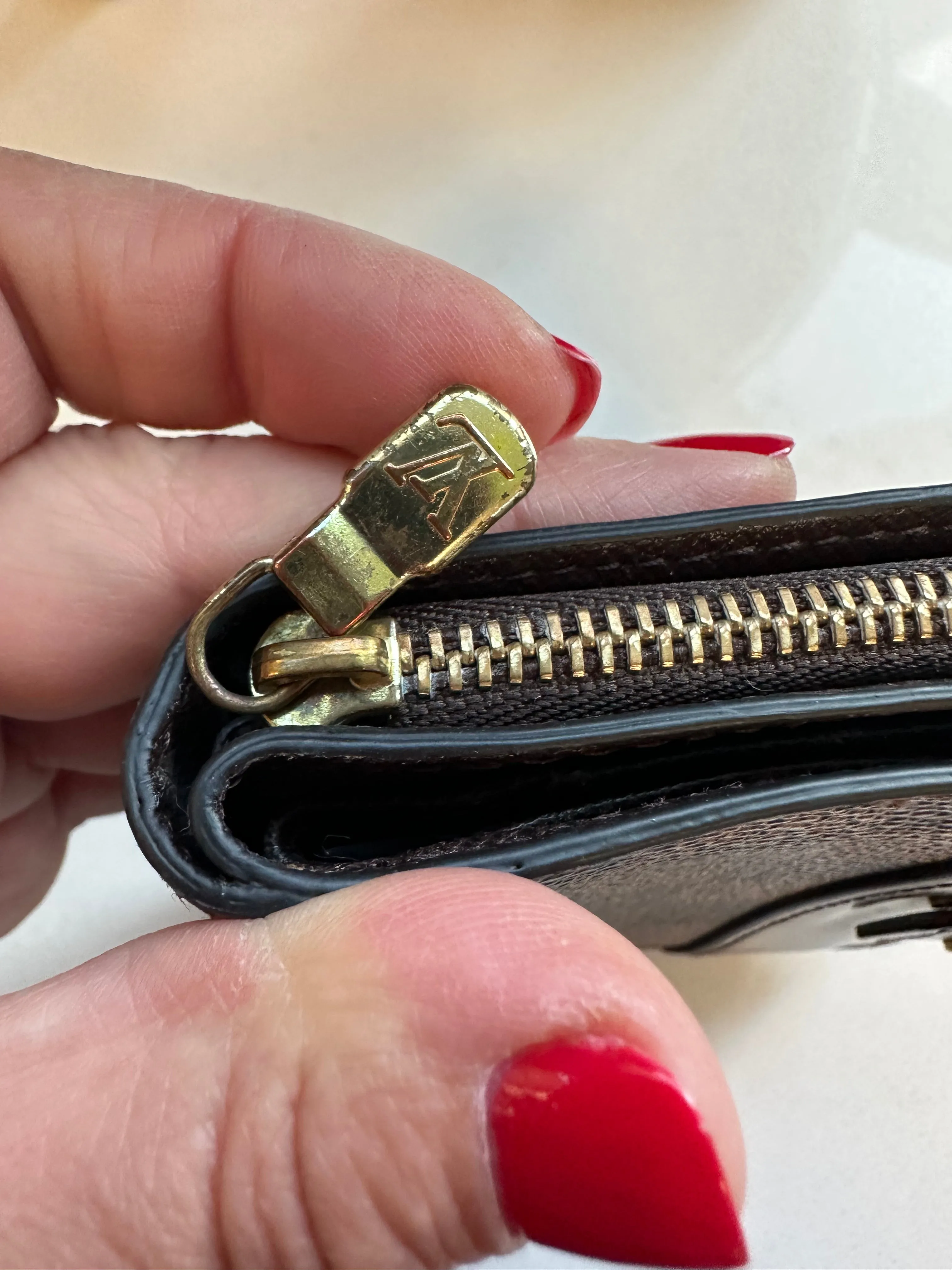 PREOWNED Authentic Louis Vuitton French Wallet (Damier Ebene Canvas)