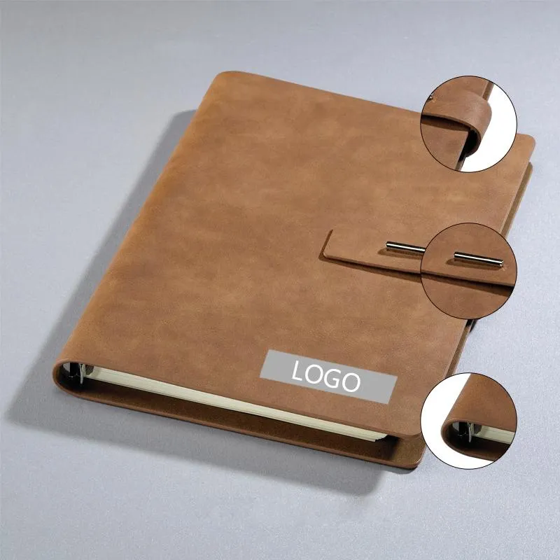 Pu Leather Cover Notebook With Metal Buckle