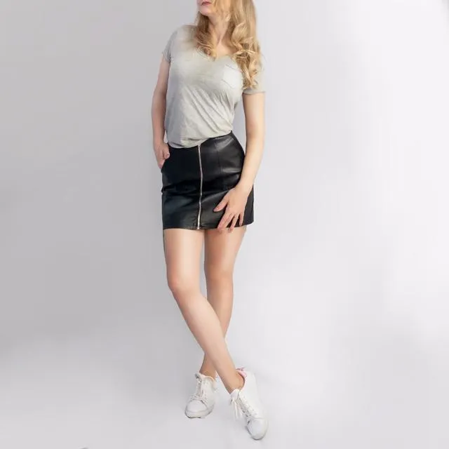 PU Leather Mini Skirt